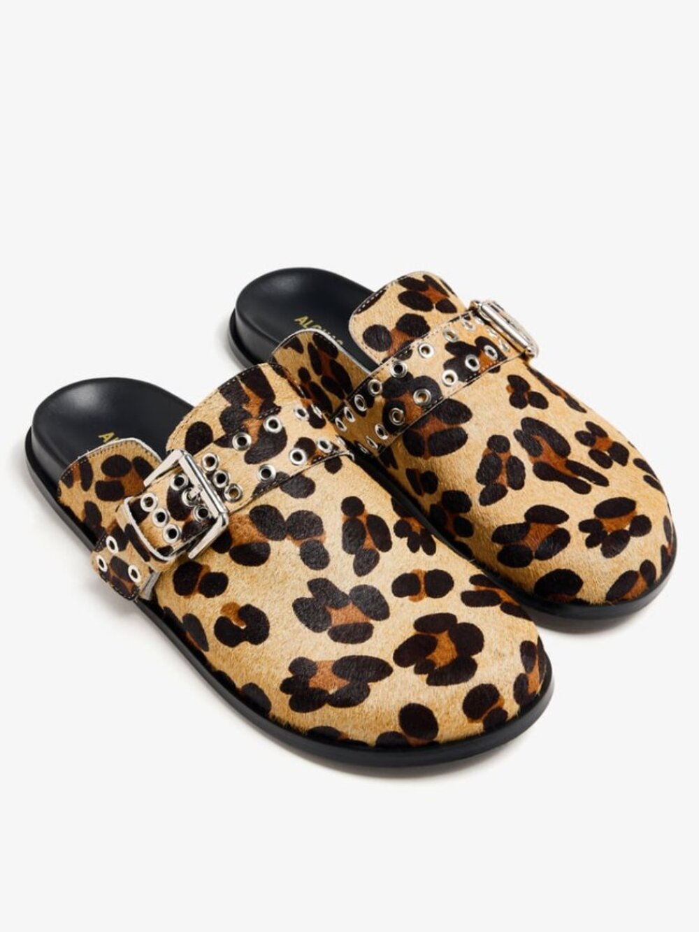 ALOHAS Halia Leopard-Print Calf-Hair Mules/Clogs Size 36/6